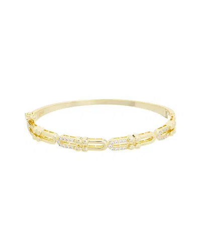 Juvell Plated Cz Bangle Bracelet In Brown