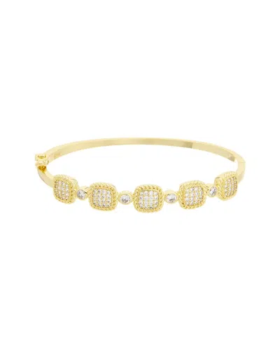 Juvell Plated Cz Cuff Bangle Bracelet In Gold