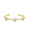 Juvell Plated Cz Cuff Bangle Bracelet In Gold