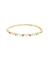 Juvell Plated Cz Evil Eye Bangle Bracelet In Gold