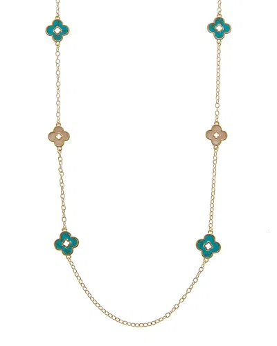 Juvell Plated Lab-grown Gemstone Clover Necklace In Brown