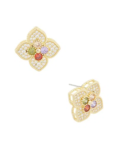 Juvell Plated Lab-grown Topaz Cz Clover Earrings In Brown