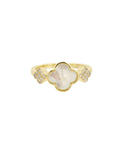 Juvell Plated Pearl Cz Ring In Gold