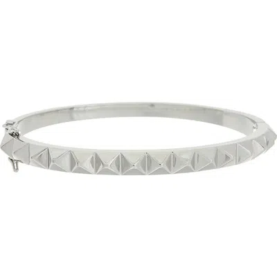 Juvell Pyramid Stud Bangle In White