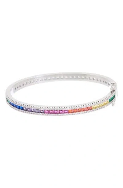 Juvell Rainbow Cubic Zirconia Tennis Bracelet In Silver