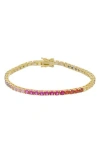 Juvell Rainbow Cubic Zirconia Tennis Bracelet In Gold