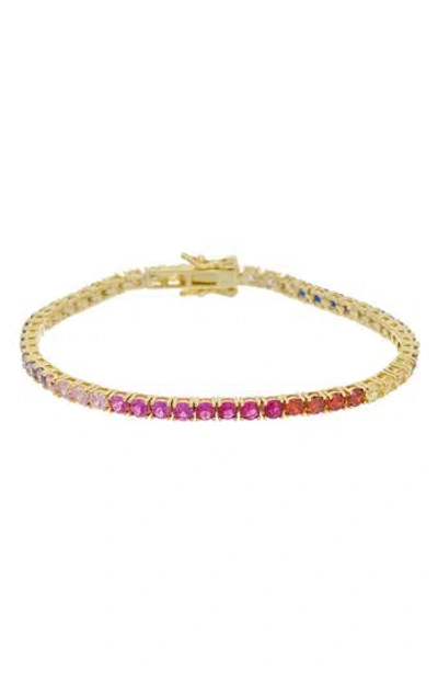 Juvell Rainbow Cubic Zirconia Tennis Bracelet In Yellow