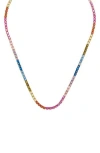 Juvell Rainbow Topaz Tennis Necklace In Multi