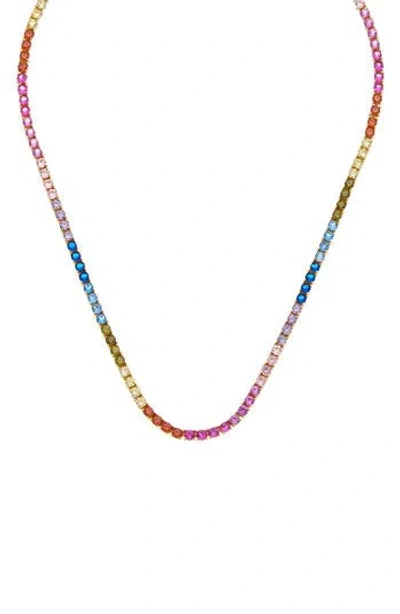 Juvell Rainbow Topaz Tennis Necklace In Multi