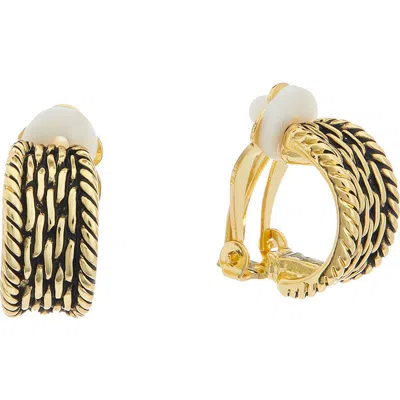 Juvell Rope Textured Hoop Clip-on Earrings In Gold