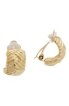 Juvell Textured Huggie Hoop Clip-on Earrings In Gold