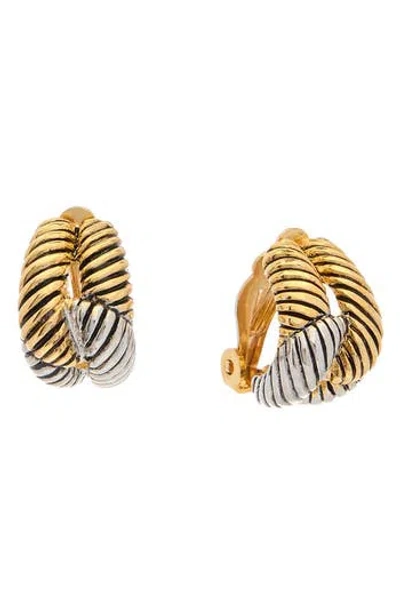 Juvell Textured Two-tone Huggie Hoop Earrings In Multi