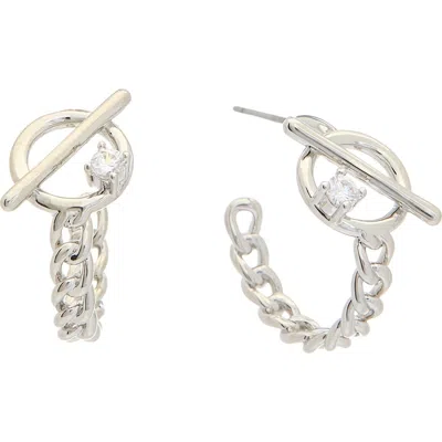 Juvell Toggle Chain Hoop Earrings In Silver