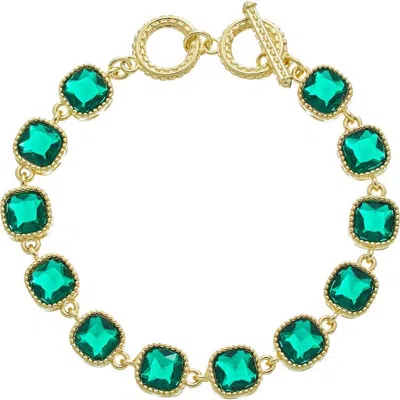 Juvell Topaz Bezel Link Bracelet In Blue