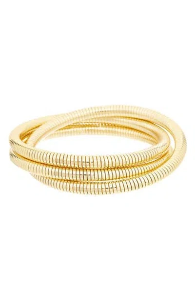Juvell Plated Flexible Goose Bangle Bracelet In Brown