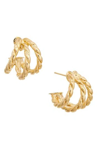 Juvell Twisted Triple Hoop Earrings In Gold