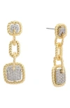 Juvell Two-tone Cubic Zirconia Link Drop Earrings In Yellow