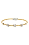 Juvell Two-tone Cubic Zirconia Station Bangle Bracelet