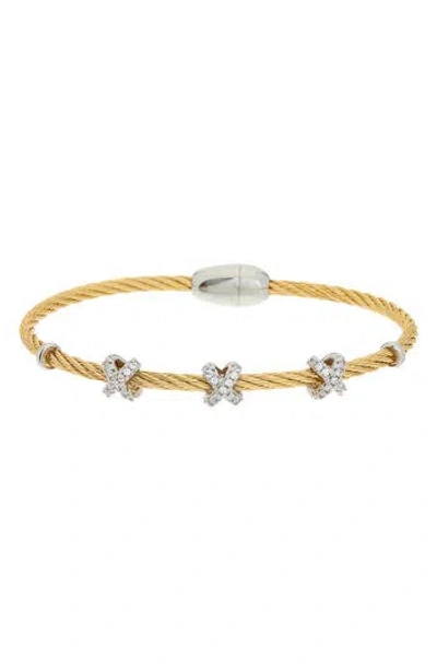 Juvell Two-tone Cubic Zirconia Station Bangle Bracelet In Multi