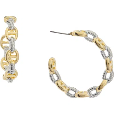Juvell Two-tone Link Hoop Earrings In Multi