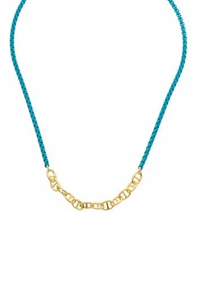 Juvell Two Tone Mixed Chain Necklace In Multi