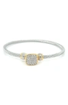 Juvell Two-tone Pavé Cubic Zirconia Square Bangle Bracelet In Multi