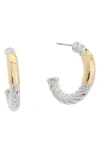 Juvell Two-tone Textured Hoop Earrings In Gold