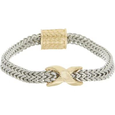 Juvell Two Tone Woven Chain Bracelet