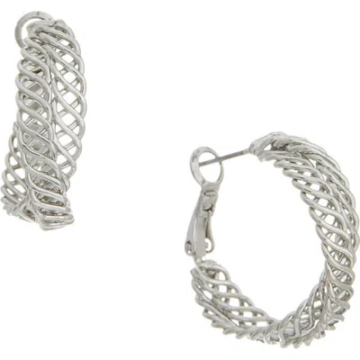 Juvell Woven Hoop Earrings In White