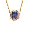 Juvetti Women's Blue / Gold Blue Sapphire, Pink Sapphires & Diamonds Gold Melba Necklace In Multi