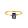 Juvetti Women's Blue / Gold Buchon Gold Ring Set With Blue Sapphire In Multi