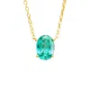 Juvetti Women's Blue / Gold / Green Ovo Gold Necklace Set With Paraiba Sapphire