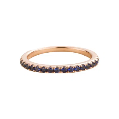 Juvetti Women's Blue / Rose Gold Salto Ring In Blue Sapphire