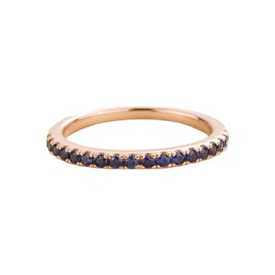 Juvetti Women's Blue / Rose Gold Salto Ring In Blue Sapphire Set In Rose Gold