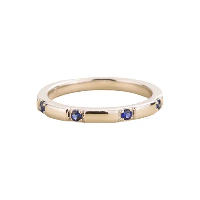 Juvetti Women's Blue / Silver / White Balans Ring In Blue Sapphire In Multi
