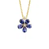 Juvetti Women's Blue / White / Gold Florea Gold Necklace Blue Sapphire & Diamond In Multi