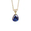 Juvetti Women's Blue / White / Gold Ori Medium Pendant Necklace In Blue Sapphire & Diamond Set In Gold In Multi