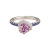 Juvetti Women's Blue / White / Orange Diana White Gold Ring Purple Sapphire Blue Sapphire Diamond In Multi