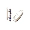 Juvetti Women's Blue / White Serene Earrings With Blue Sapphire Set In White Gold In Multi