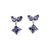 Juvetti Women's Blue / White / Silver Amore White Gold Earrings Ceylon Blue Sapphire & Diamonds