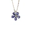 Juvetti Women's Blue / White / Silver Florea White Gold Necklace Blue Sapphire & Diamond In Multi