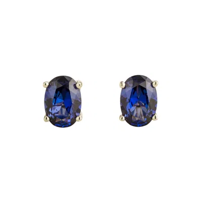 Juvetti Women's Blue / White / Silver Ovo White Gold Earrings Set With Blue Sapphire In Multi