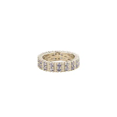 Juvetti Women's Blue / White / Silver Tina Pastel Blue Sapphire & Diamond Eternity Ring In White Gold In Blue/white/silver