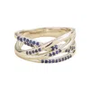Juvetti Women's Blue / White / Silver Val Ring In Blue Sapphire Set In White Gold In Multi