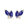 Juvetti Women's Blue / White Vento White Gold Earrings Blue Sapphire & Diamond In Gold