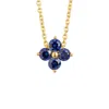 Juvetti Women's Gold / Blue Petale Gold Necklace Blue Sapphire In Blue