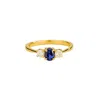 Juvetti Women's Gold / Blue / White Boble Gold Ring Set With Blue Sapphire & Diamonds In Blue