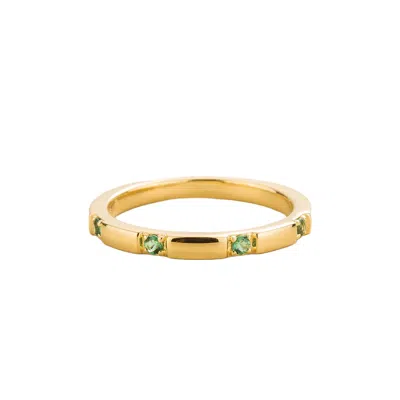 Juvetti Women's Gold / Green Balans Ring In Emerald In Multi