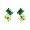 Juvetti Women's Gold / Green Buchon Gold Earrings In Emerald & Green Sapphire In Multi