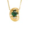 Juvetti Women's Gold / Green Fava Necklace In Emerald Set In Gold In Multi